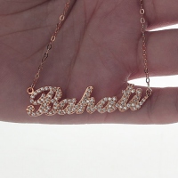 Rose Gold Full Birthstone Carrie Name Necklace