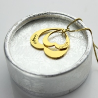 Heart in Heart Name Pendant In Gold