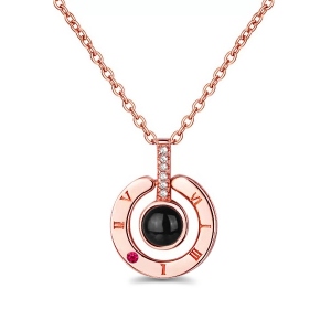 Personlalized Silver Necklace with Microscopic Memorial Carvings