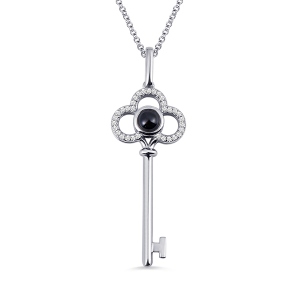 Micro Engraved Photo Key Necklace