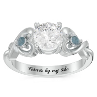 Personalized Heart in Heart Gemstone Ring
