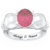 Skull Oval Stone Promise Ring