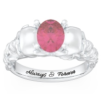 Couple Skull Solitaire Promise Ring