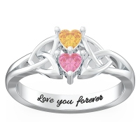 Irish Celtic Knot Gemstones Promise Ring