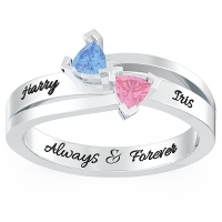 Inverted Trillion Cut Promise Ring