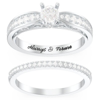 Conjuntos de novia de compromiso de piedras preciosas vintage