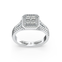 Princess Cluster Engagement Ring