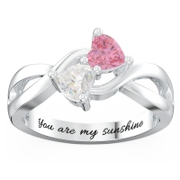 Heart-shaped Gemstones Infinity Ring