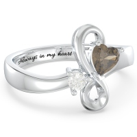 Duo of Hearts and Stones Infinity Ring
