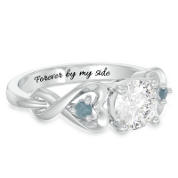 Heart in Heart Gemstone Promise Ring