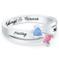 Inverted Twin Trillion Cut Ring