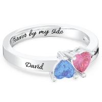 Inverted Twin Heart Ring