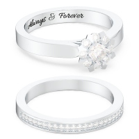 Aurora Round Cluster Bridal Sets