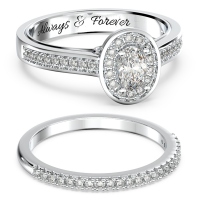 Personalized Oval Gemstone Bridal Sets