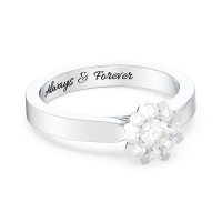 Moissanite Flower Engagement Ring