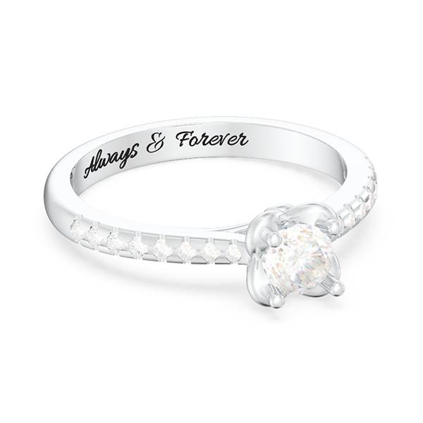 Flower Halo Engagement Ring