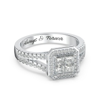 Princess Cluster Engagement Ring