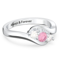 Three Stone Swirl Ring