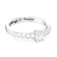 Oval Gemstone Cathedral Engagement Ring