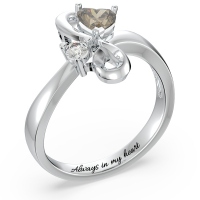 Duo of Hearts and Stones Infinity Ring