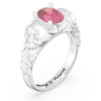 Couple Skull Solitaire Promise Ring