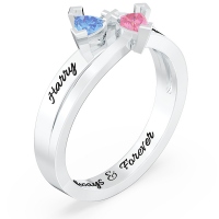 Inverted Twin Trillion Cut Ring