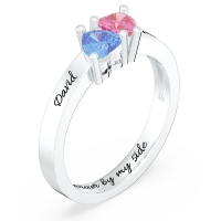Inverted Twin Heart Ring