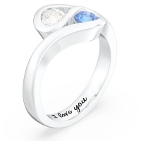 Swirl 2 Stones Promise Ring