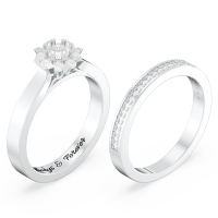 Aurora Round Cluster Bridal Sets