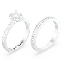 Engraved Receptacle Setting Style Bridal Sets