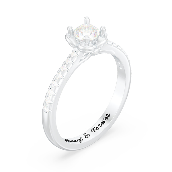 Flower Halo Engagement Ring