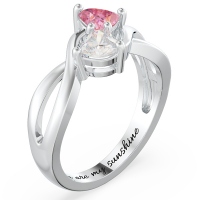 Two Heart Shaped Gemstones Infinity Ring