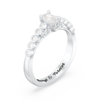 Oval Gemstone Cathedral Engagement Ring
