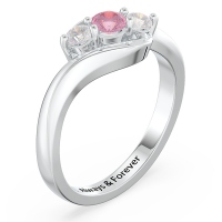 Three Stone Swirl Ring