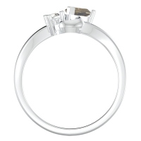 Duo of Hearts and Stones Infinity Ring