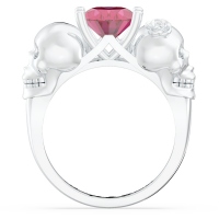 Skull Oval Stone Promise Ring 