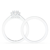 Aurora Round Cluster Bridal Sets