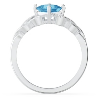 Princess-Cut Gemstone Ring with Accents