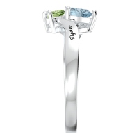 Double Heart Gemstone Promise Ring