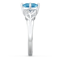 Princess-Cut Gemstone Ring with Accents