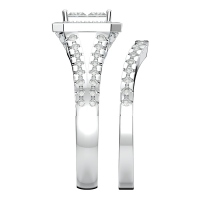 Halo Princess Cut Wedding Ring Set