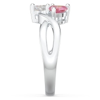 Heavenly 2 Hearts RingTwo Heart Shaped Gemstones Infinity Ring